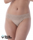 Calcinha string em algodão e cintura em renda